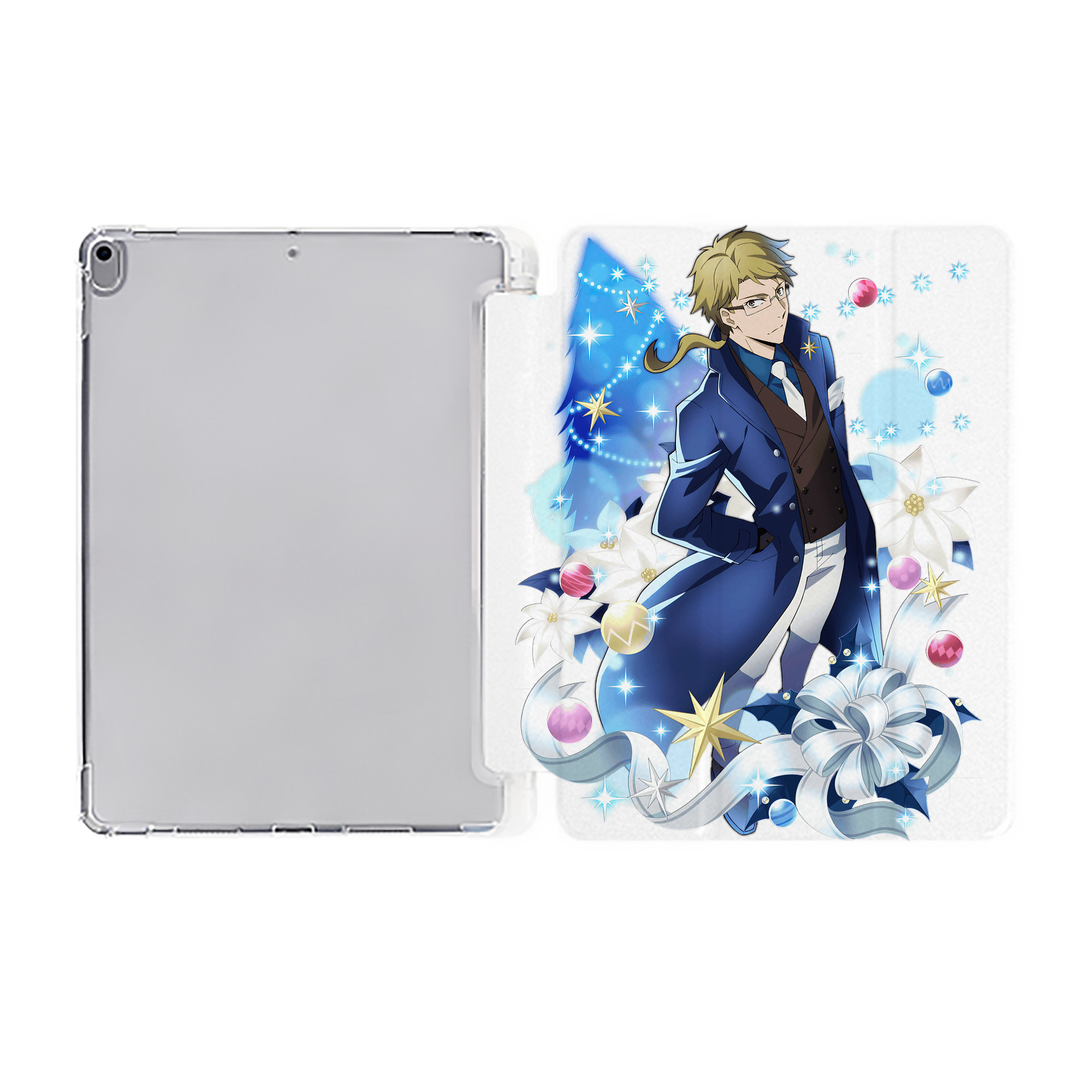 （画像用） 文豪ストレイドッグス Bungo Stray Dogs IPad ケース ペン収納付き 三つ折りスタンド PUレザー×シリコン 対応機種9.5/10.5/10.9インチ